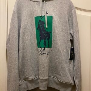 Polo by Ralph Lauren Gray Hoodie with Green and Navy Design